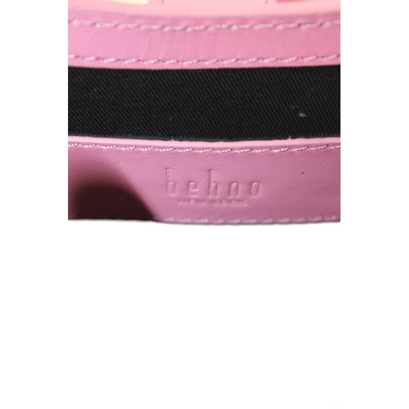 Behno Womens Leather Buckled Strapped Shoulder Handbag Gum Pink — image 6 of 8